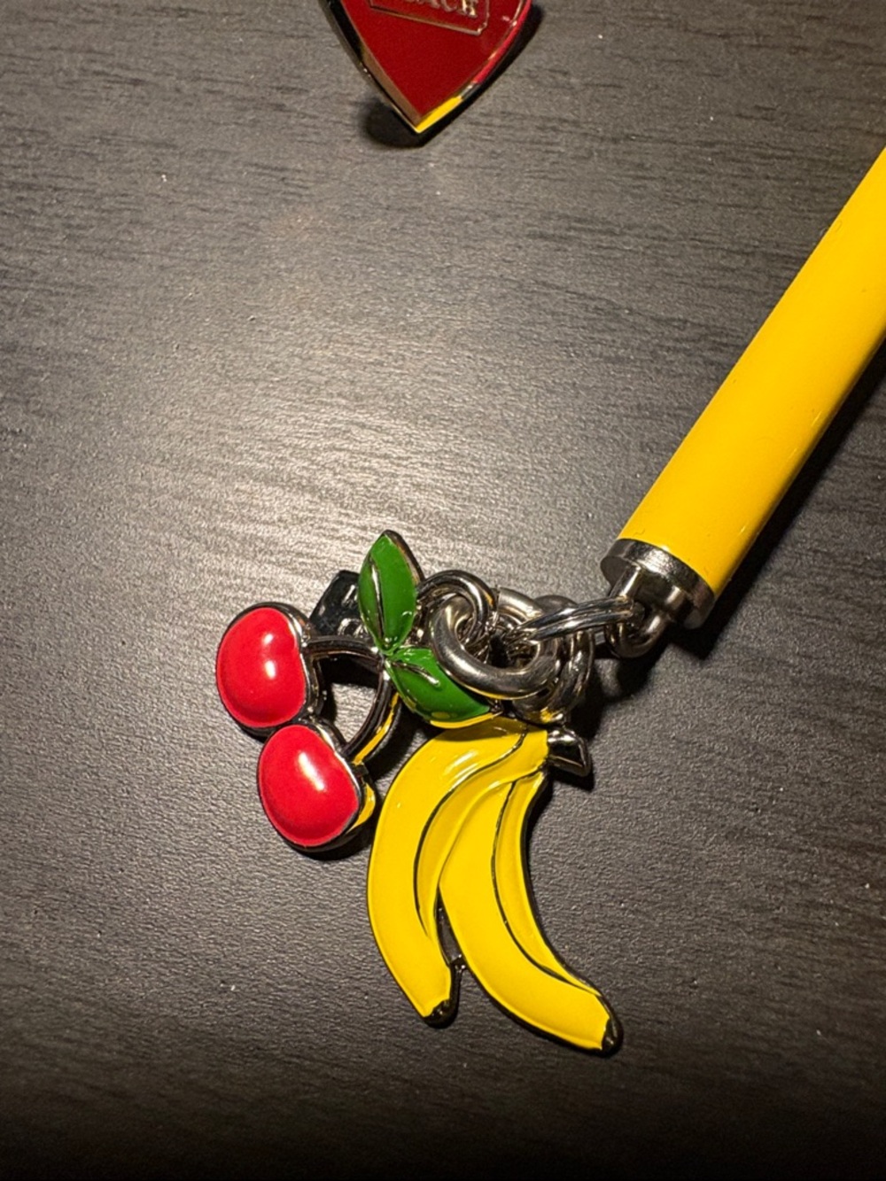 Coach Yellow Butterfly Pin, Red Heart Pin, Red Star Keyring & Pin with Charm Set - Picture 5 of 9